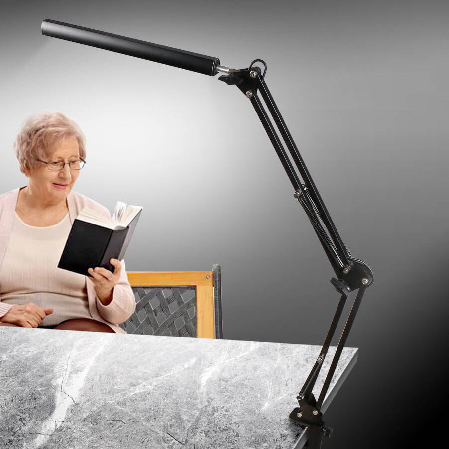 Norvo | LED Foldbar Lang Arm Klips Øyevern USB Leselampe