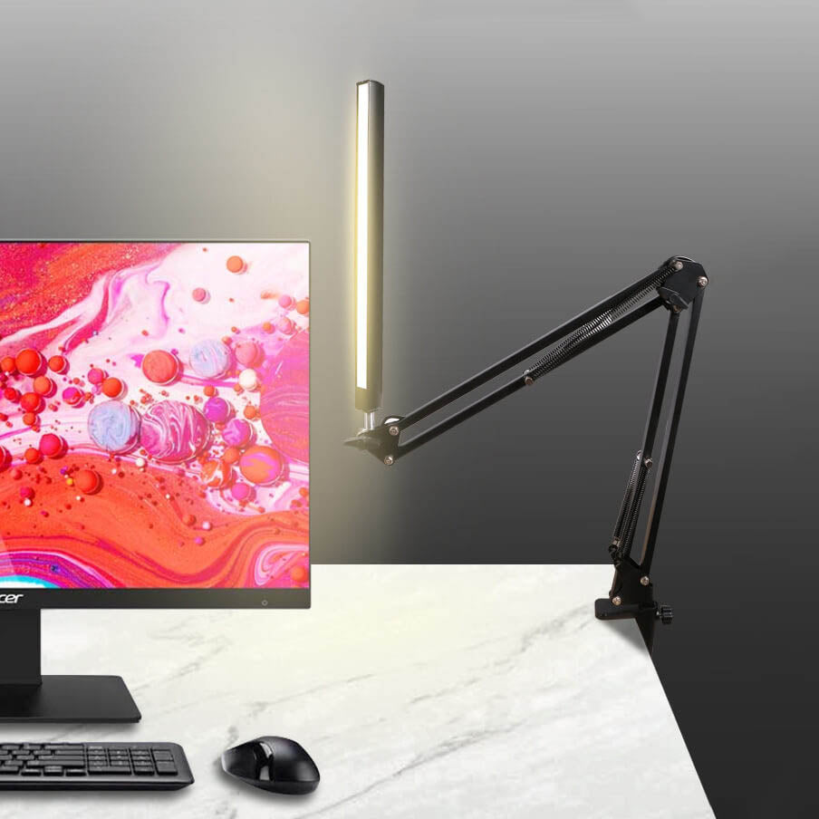 Norvo | LED Foldbar Lang Arm Klips Øyevern USB Leselampe
