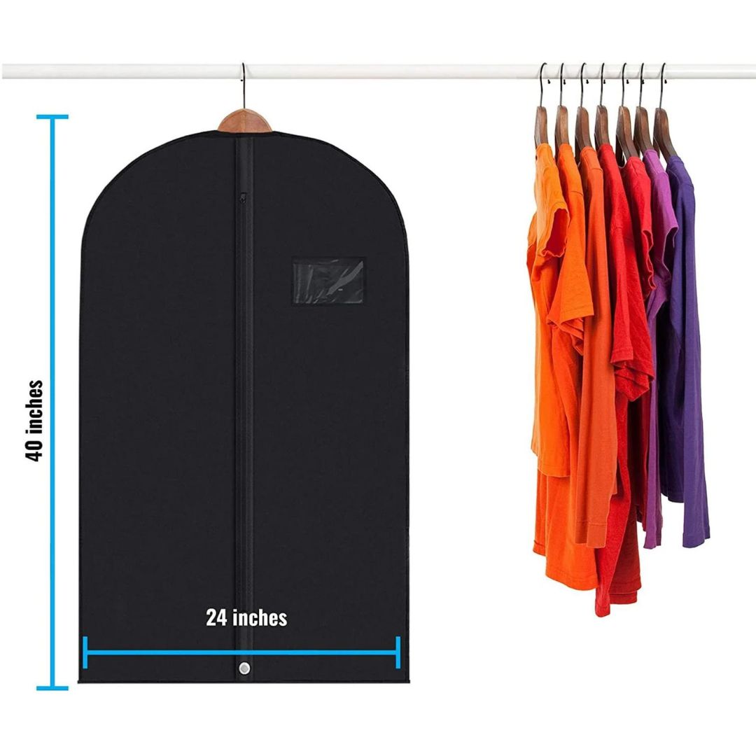 Norvo | 5 Premium Garment Bags - Med Gjennomsiktig Vindu, Vannavvisende - 40"/54" Inches