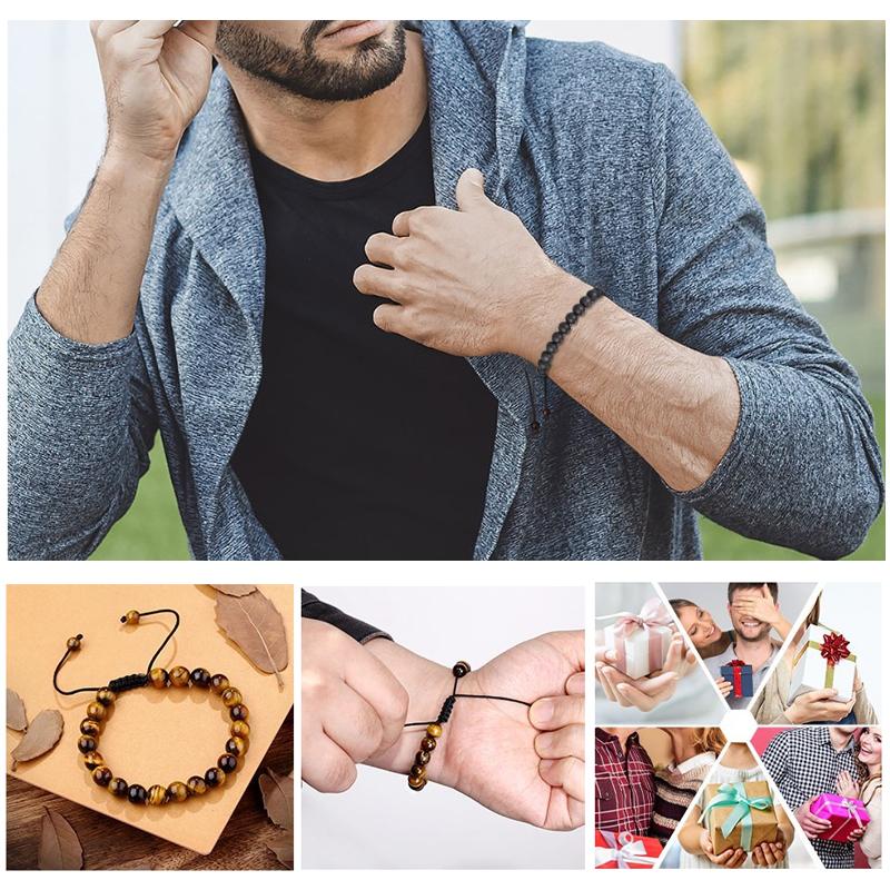 Norvo | Tiger Eye Lava Rock Stone Armbånd