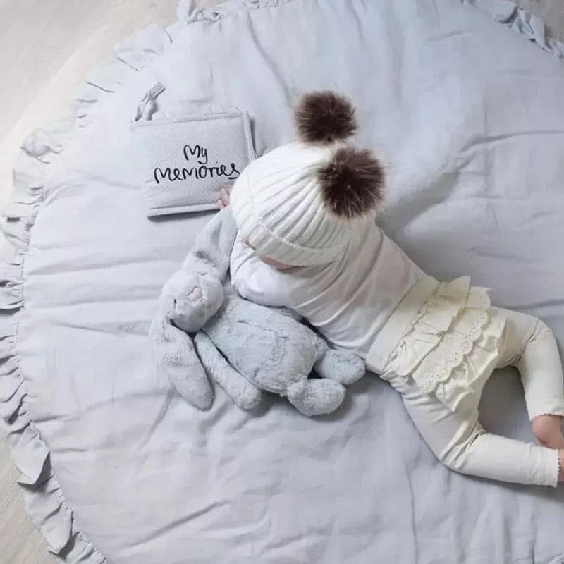 CozyCotton Rund Matte – Myk Lek- og Krabbe Matte
