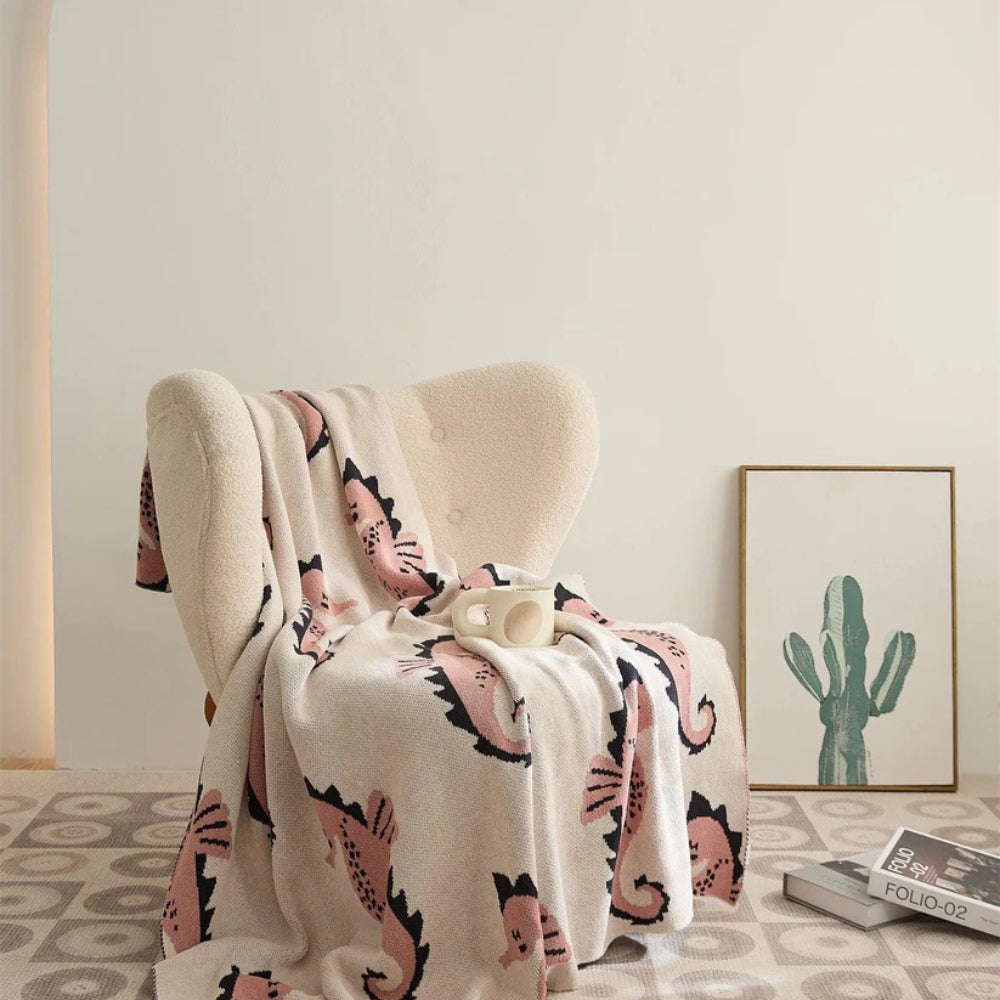 Norvo | Nautisk sjøhest kasteteppe