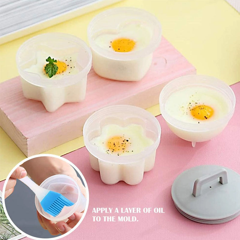 Norvo | Søt Kokt Egg Form🥚🥚4 PCS/Sett Med Pensel