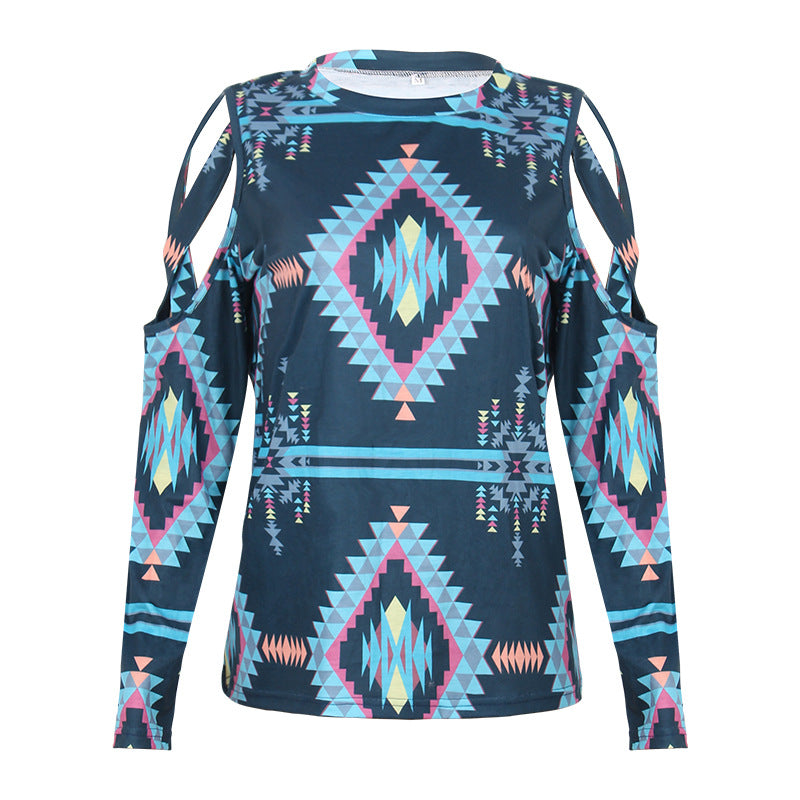 Norvo | Trykt Langermet Crewneck Langermet T-skjorte