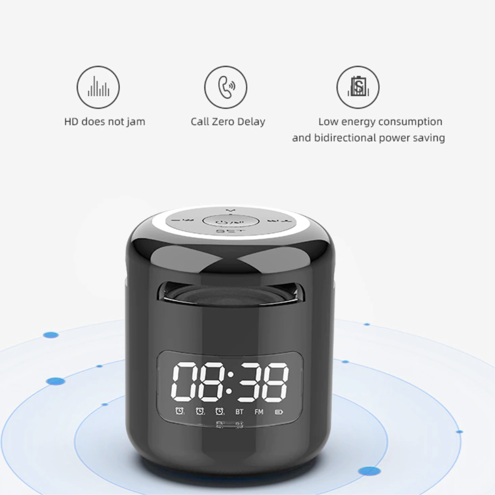 Norvo | Bluetooth Høyttaler med FM Radio Vekkerklokke