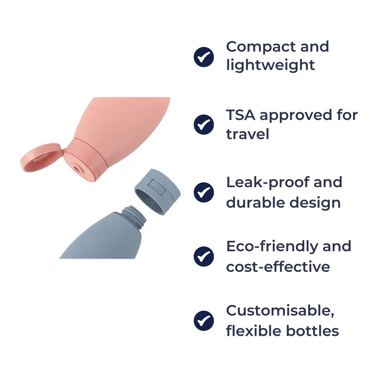 Lekkasjesikker silikon – 60 ml etterfyllbar – Ideell for håndbagasje-turer Norvo