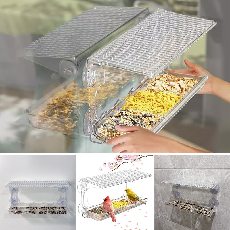 Norvo | Utendørs Clear-Window-Suction-Cup-Fuglekasse