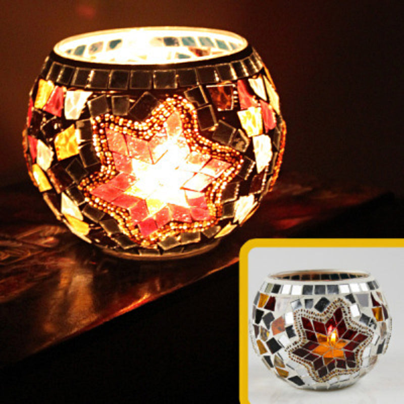 Norvo | Europeisk Retro Glass Mosaic Tealight Holder