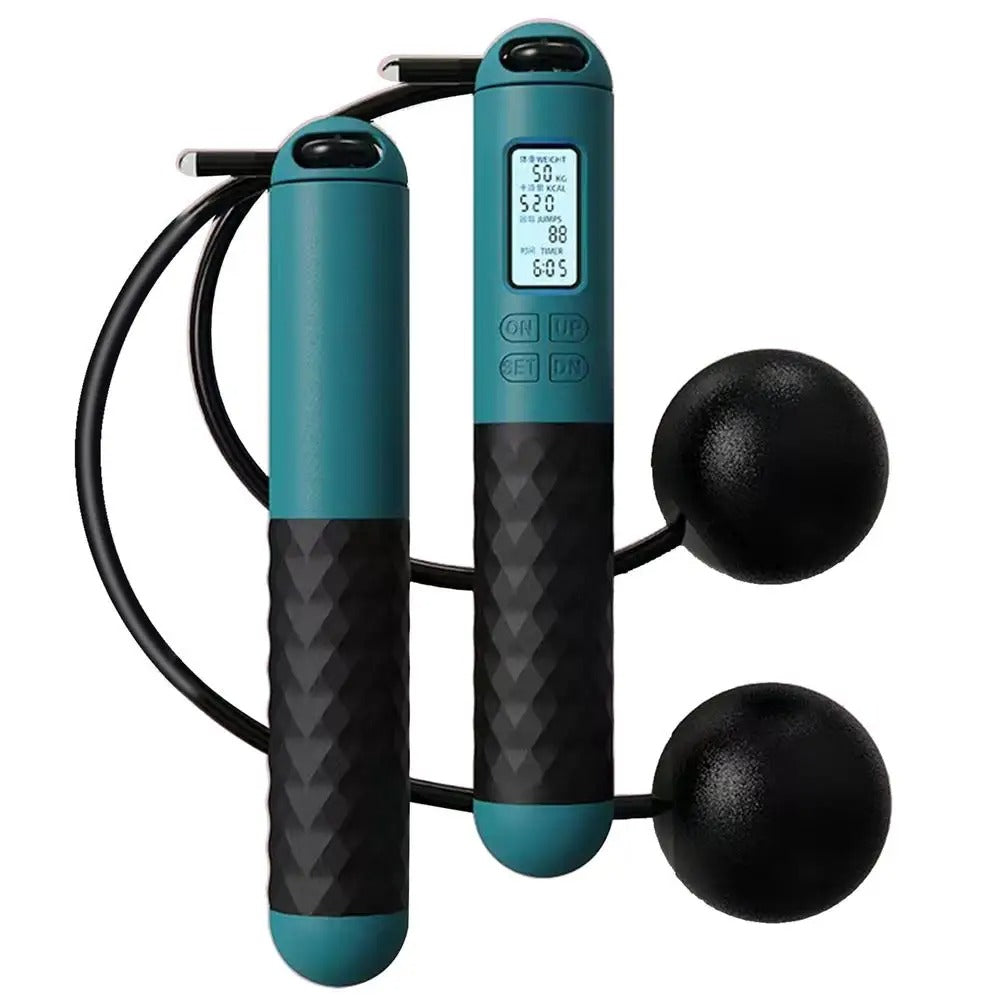 Norvo | Vektet trådløs hoppetau med teller | Ergonomisk, sammenflettingsfritt design for hjemme trening og kondisjonstrening