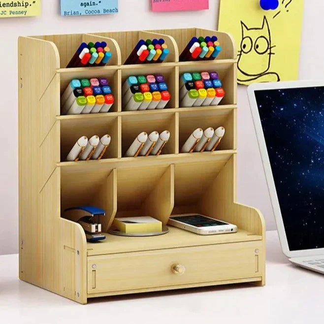 Norvo | PenBox | Skrivebord Organizer | Tre Blyantholder | Stilig og Effektiv Oppbevaringsløsning