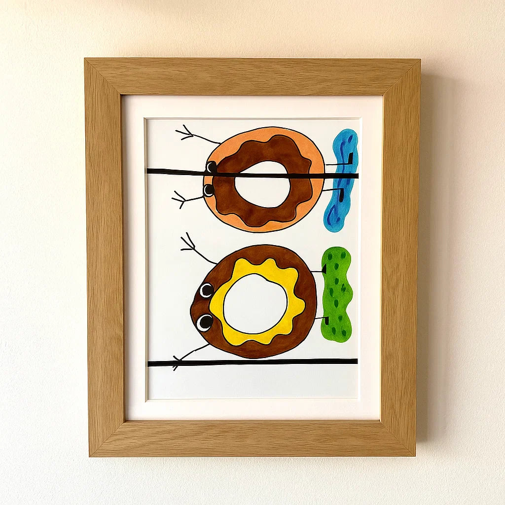 Norvo | Fot ramme i tre med hengslet kunstutstilling