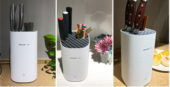 Norvo | Automatisk Intelligent Desinfeksjon Tørke Knivholder med UV Desinfeksjon, Høy Temperatur Tørking, Stor Kapasitet, Vaskbar Modul & Energi Sparing