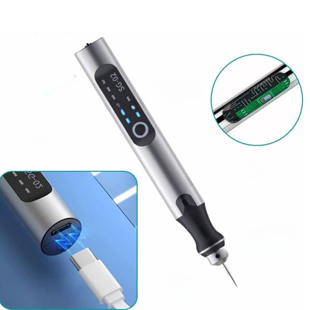 Norvo | Elektrisk profesjonell gravering penn for smykker glass tre stein metall - USB oppladbar