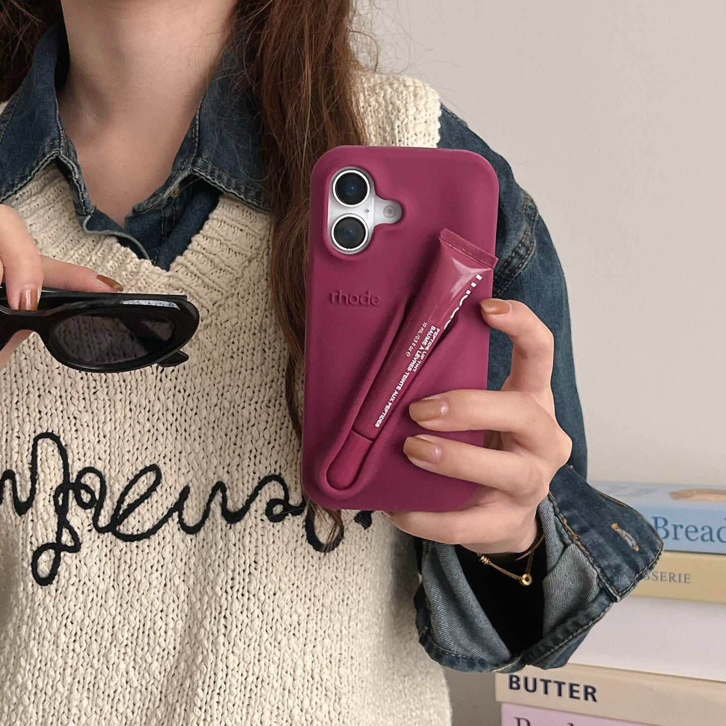 Norvo | 3D Silikon Leppestift Telefondeksel for iPhone