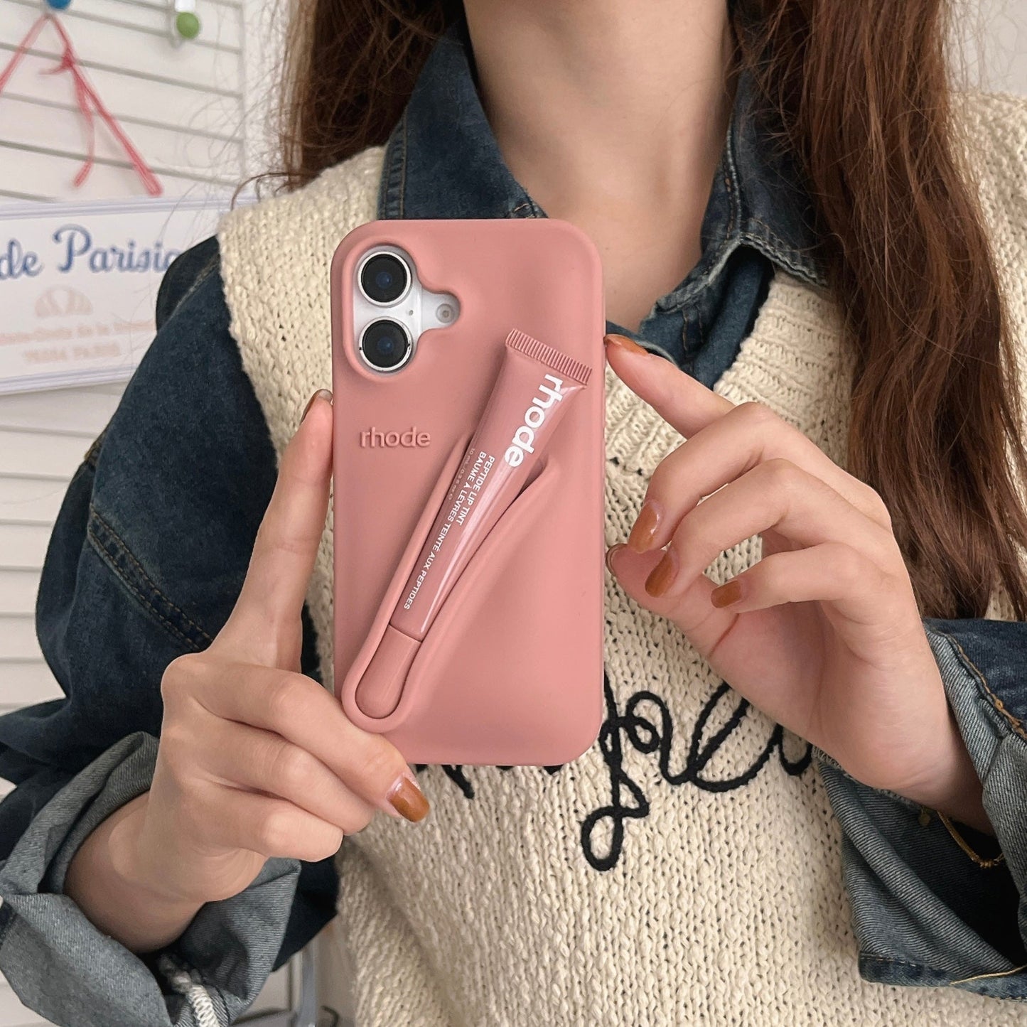 Norvo | 3D Silikon Leppestift Telefondeksel for iPhone