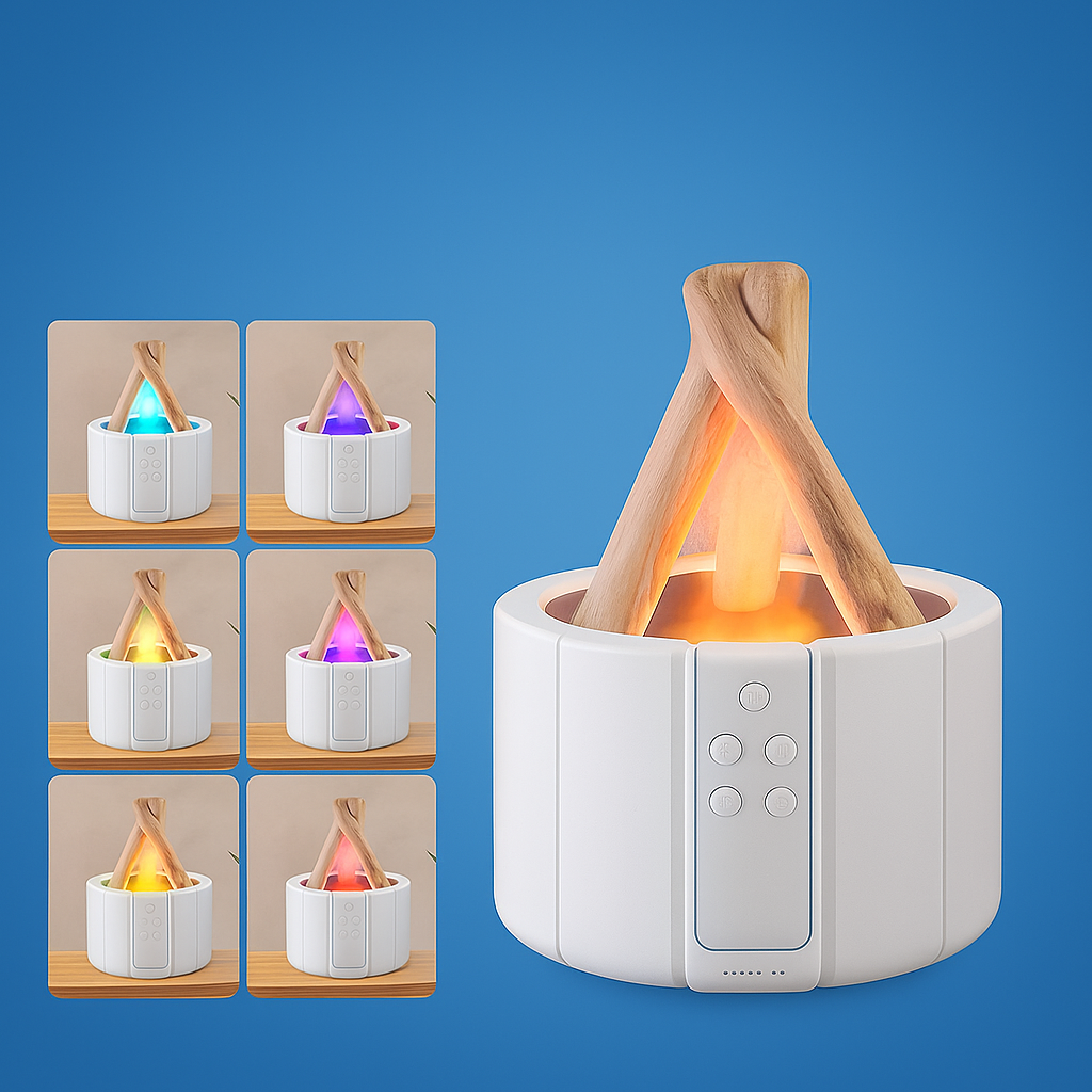 Stille ultrasonisk luftfukter – LED-lampe – Aromaterapi for søvn- og stresslindring Norvo