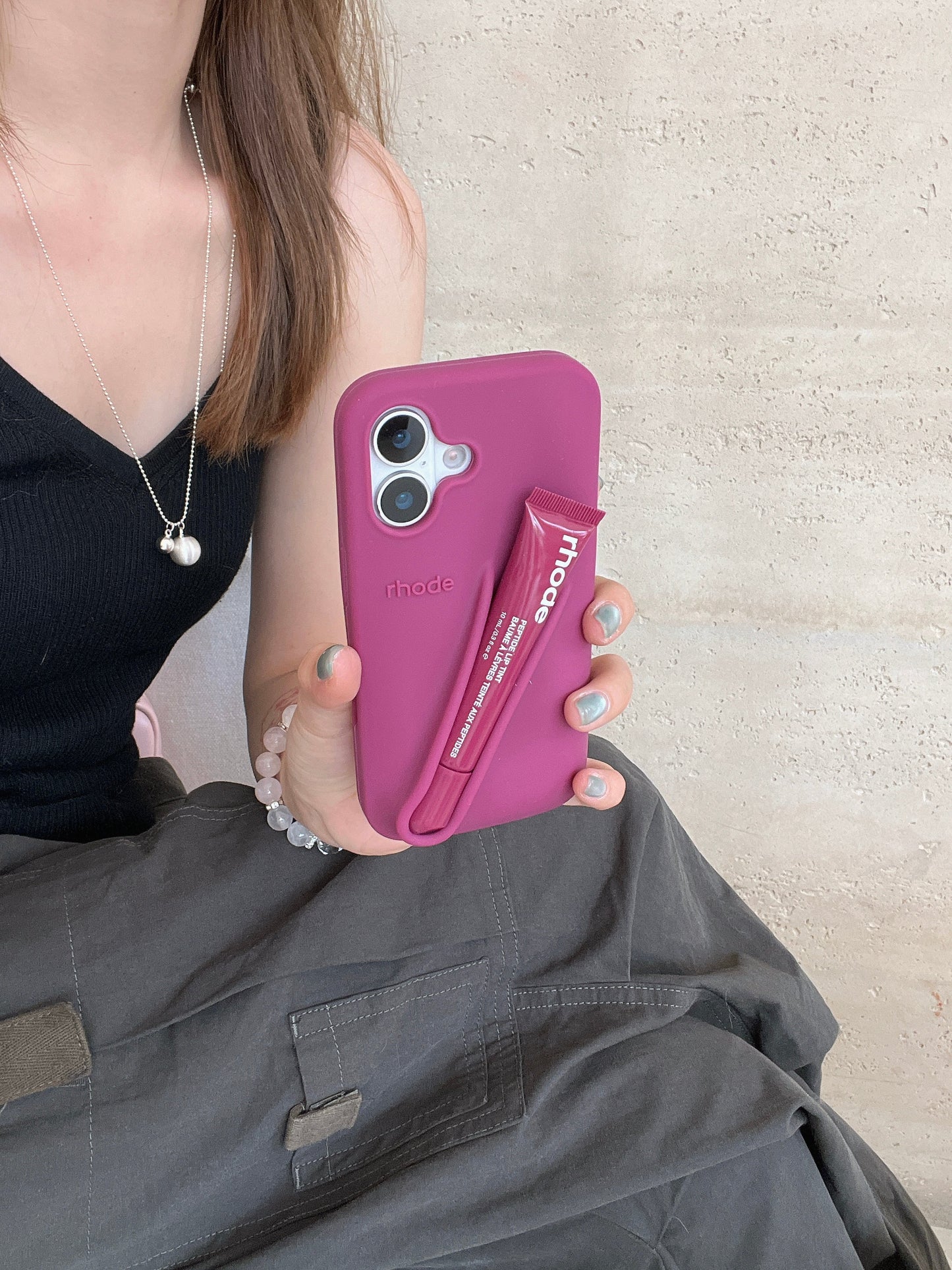 Norvo | 3D Silikon Leppestift Telefondeksel for iPhone
