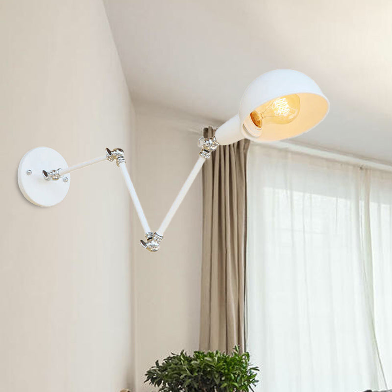 Norvo | 1 Lyspære Vegglampe Retro Stil Svingarm Metall Mini Vegglampe i Hvit for Kontoret