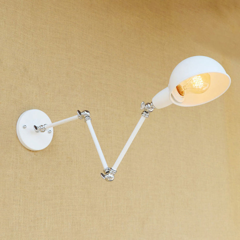 Norvo | 1 Lyspære Vegglampe Retro Stil Svingarm Metall Mini Vegglampe i Hvit for Kontoret