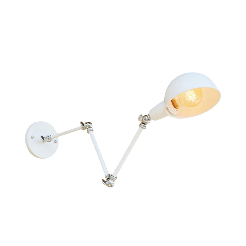 Norvo | 1 Lyspære Vegglampe Retro Stil Svingarm Metall Mini Vegglampe i Hvit for Kontoret