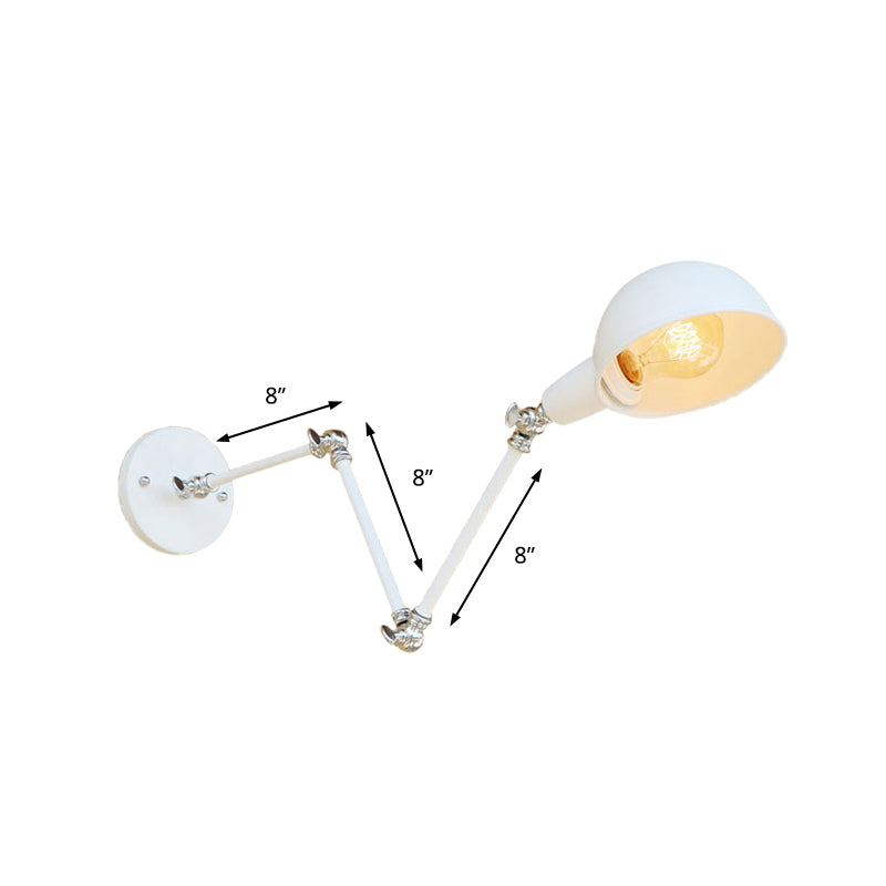 Norvo | 1 Lyspære Vegglampe Retro Stil Svingarm Metall Mini Vegglampe i Hvit for Kontoret