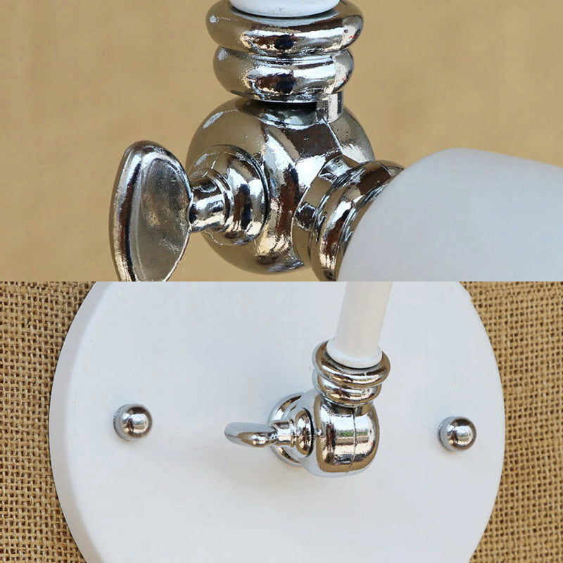 Norvo | 1 Lyspære Vegglampe Retro Stil Svingarm Metall Mini Vegglampe i Hvit for Kontoret