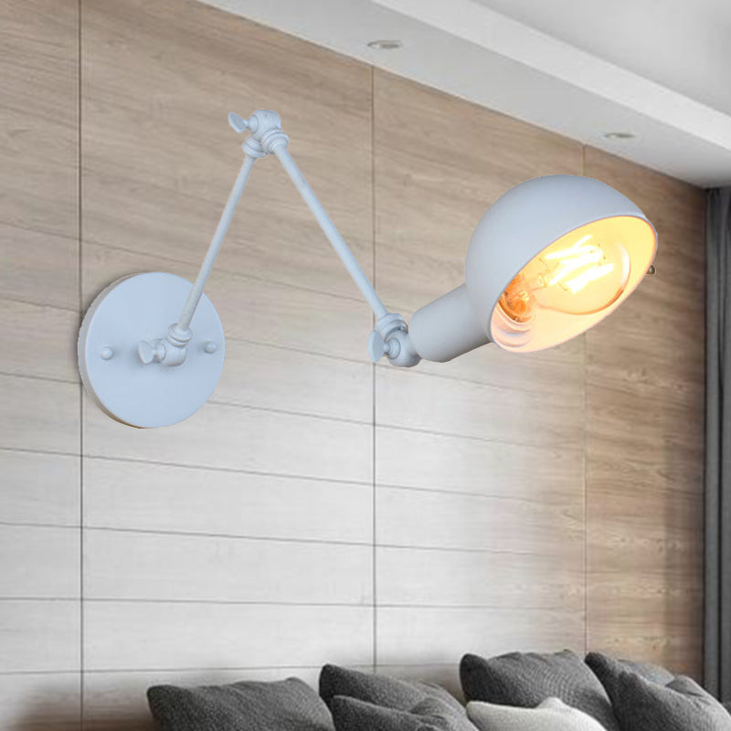 Norvo | 1 Lyspære Vegglampe Retro Stil Svingarm Metall Mini Vegglampe i Hvit for Kontoret