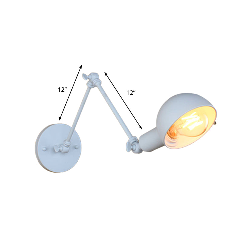Norvo | 1 Lyspære Vegglampe Retro Stil Svingarm Metall Mini Vegglampe i Hvit for Kontoret