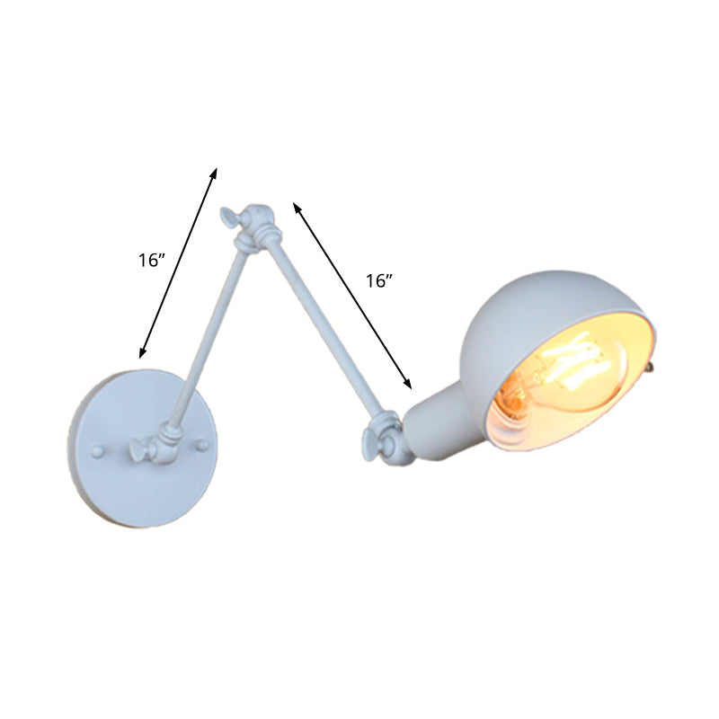 Norvo | 1 Lyspære Vegglampe Retro Stil Svingarm Metall Mini Vegglampe i Hvit for Kontoret