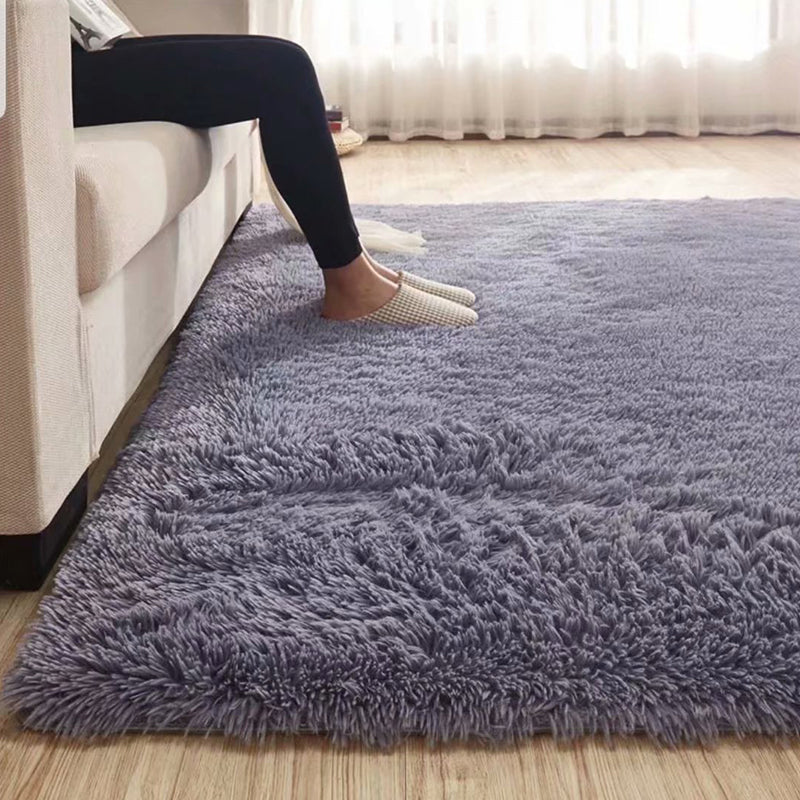 Norvo | Pusete Enfarget Teppe Multicolor Løs Teppe Syntetisk Vaskbart Dyrevennlig Rutchfritt Teppe til Stuen