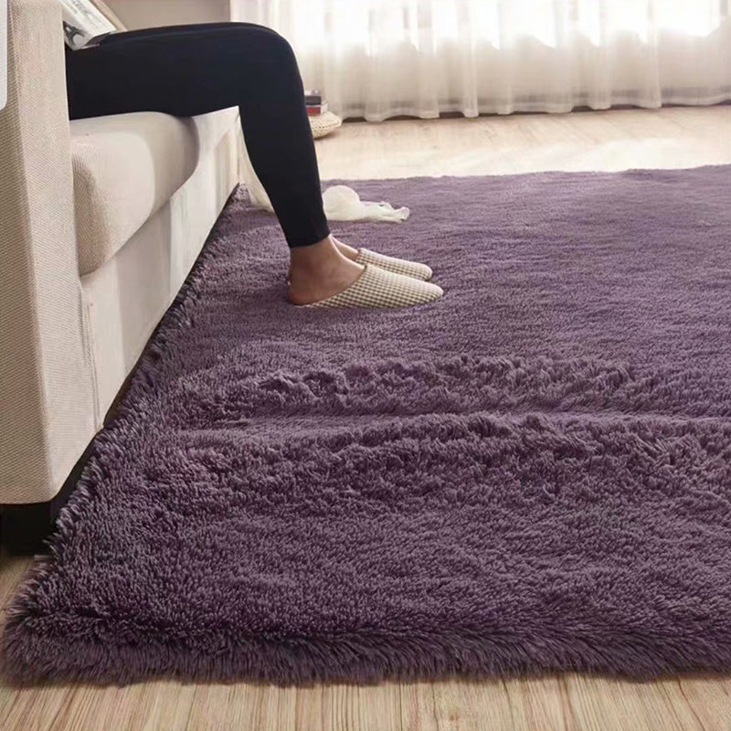 Norvo | Pusete Enfarget Teppe Multicolor Løs Teppe Syntetisk Vaskbart Dyrevennlig Rutchfritt Teppe til Stuen