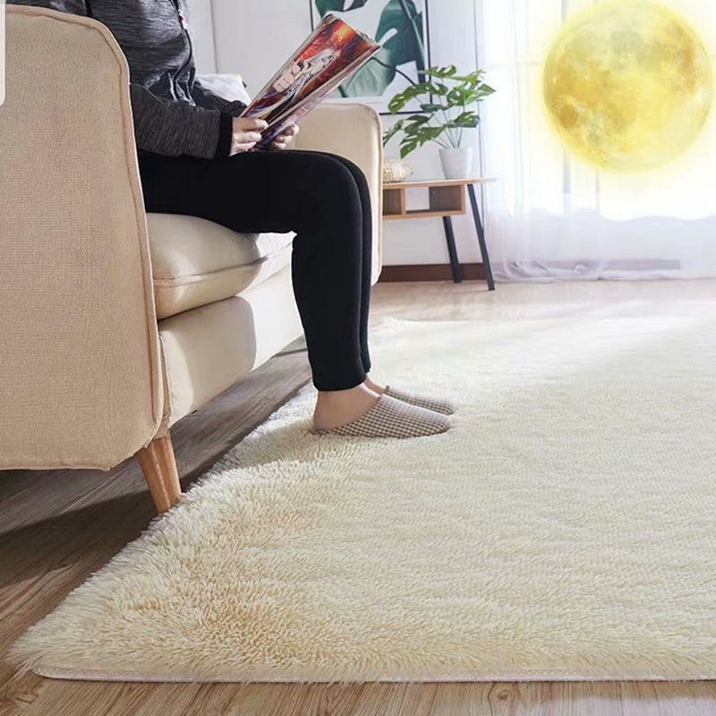 Norvo | Pusete Enfarget Teppe Multicolor Løs Teppe Syntetisk Vaskbart Dyrevennlig Rutchfritt Teppe til Stuen