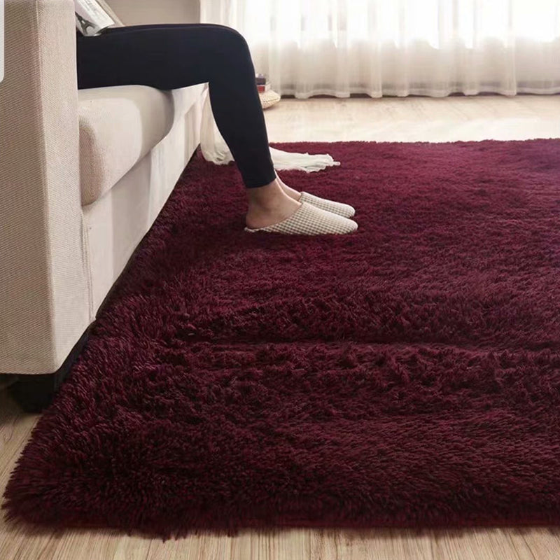 Norvo | Pusete Enfarget Teppe Multicolor Løs Teppe Syntetisk Vaskbart Dyrevennlig Rutchfritt Teppe til Stuen