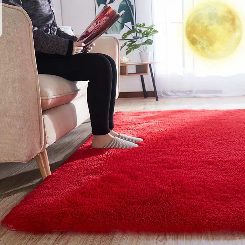 Norvo | Pusete Enfarget Teppe Multicolor Løs Teppe Syntetisk Vaskbart Dyrevennlig Rutchfritt Teppe til Stuen
