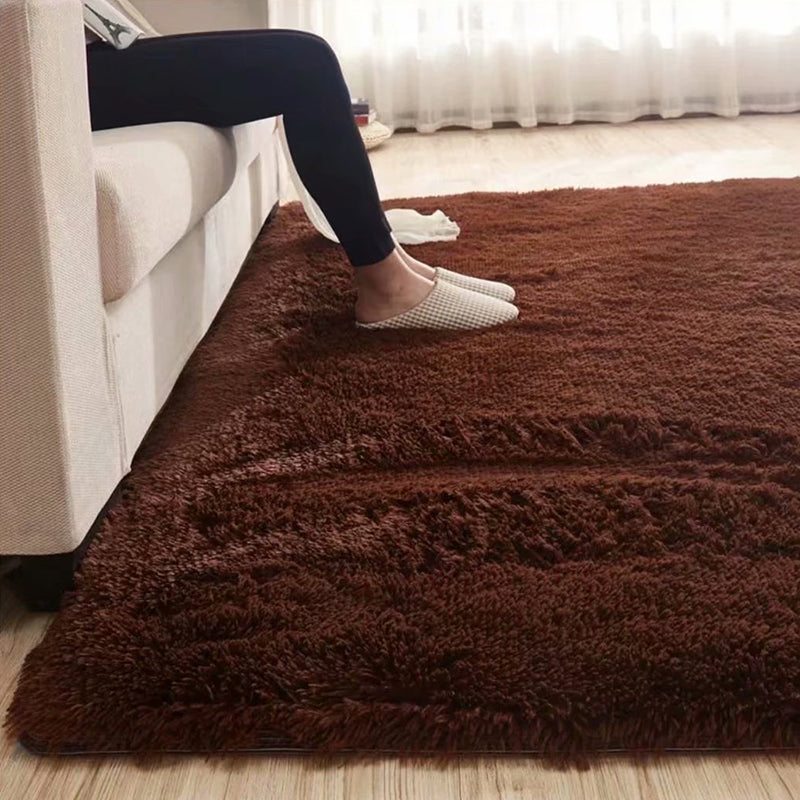 Norvo | Pusete Enfarget Teppe Multicolor Løs Teppe Syntetisk Vaskbart Dyrevennlig Rutchfritt Teppe til Stuen