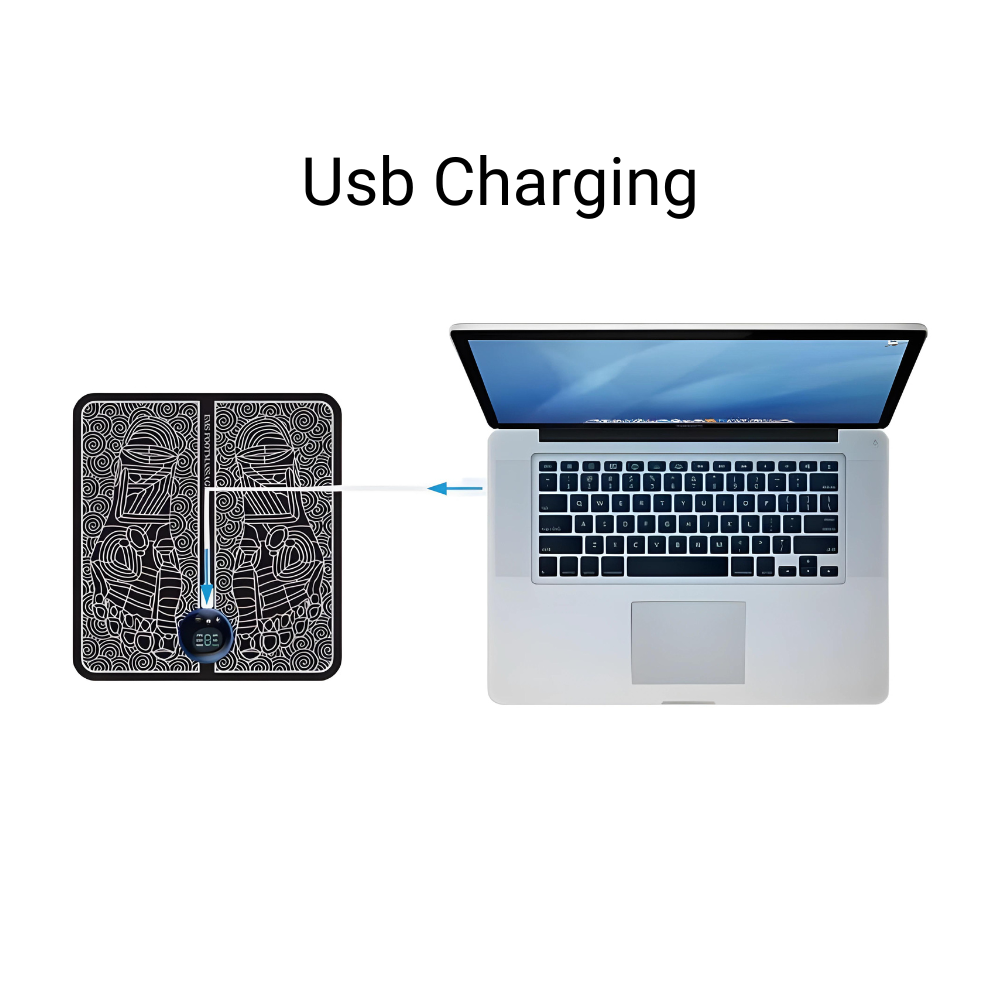 Norvo | EMS Fotmassasjepad med justerbar intensitet for smertelindring og avslapning hjemme