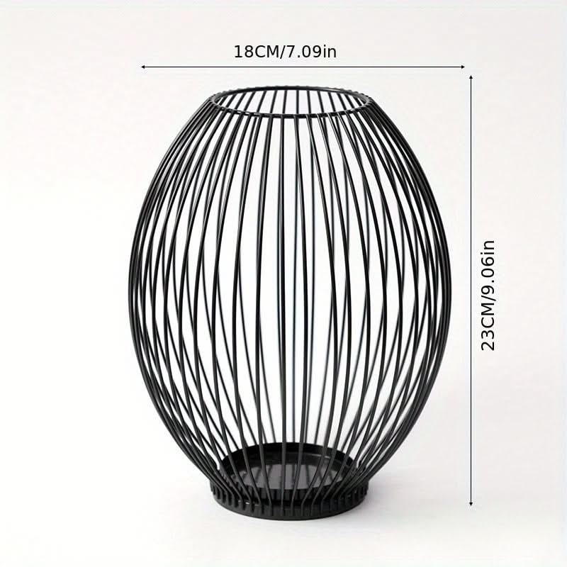 Norvo | Set with 3 vintage black metal lantern candelabras