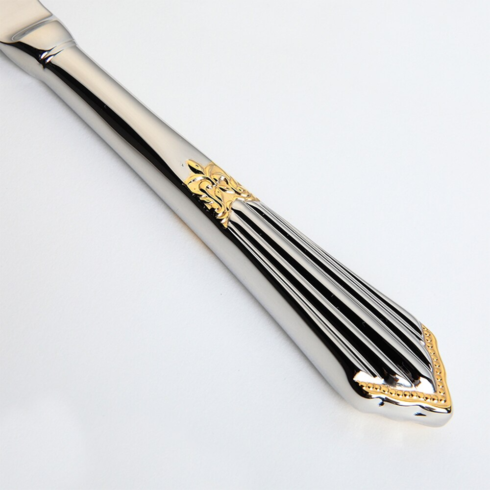 Norvo | 24- eller 48-delers bestikksett i rustfritt stål med gullfinish – GlowCut