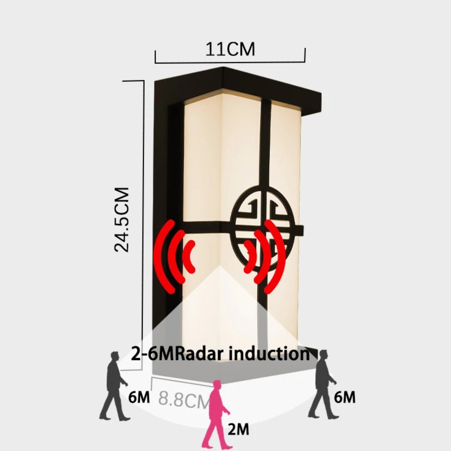 Norvo | LumeRadar – Moderne LED Utendørs Vegglampe med IP65 Vanntett & Bevegelsesradarsensor