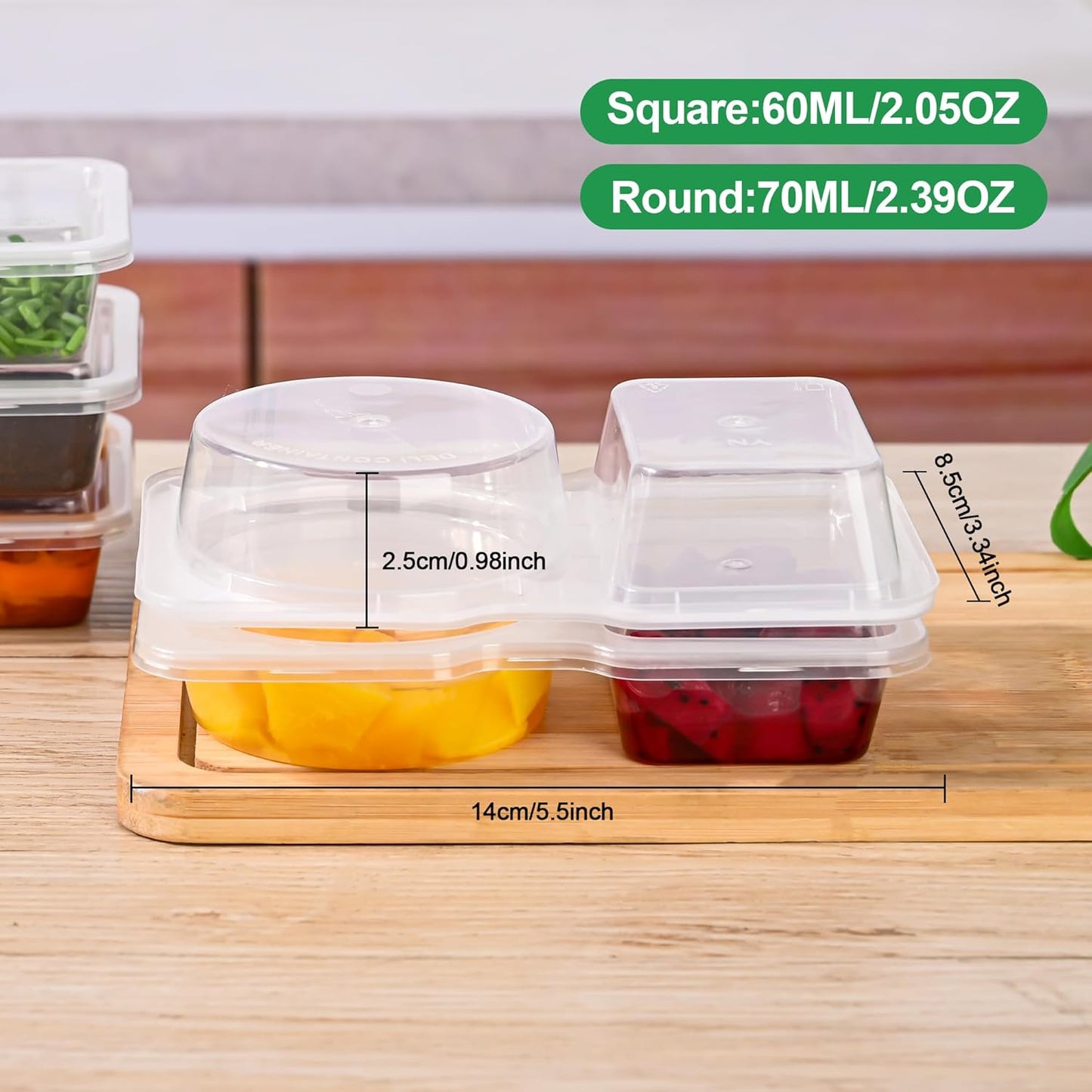 Norvo | Dual Compartment Sauce Container | Leak-Proof | BPA-Free | Portable