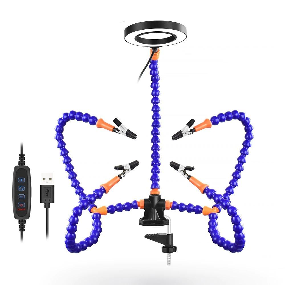 Norvo | Bordklemme for forstørrelseslys med holdere for mobil/kamera