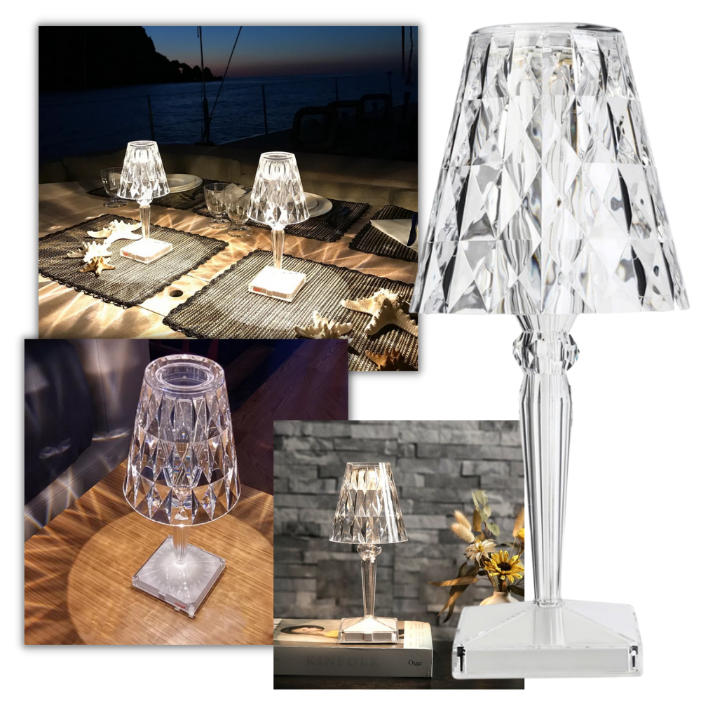 Skrivebordslampe i akrylkrystall