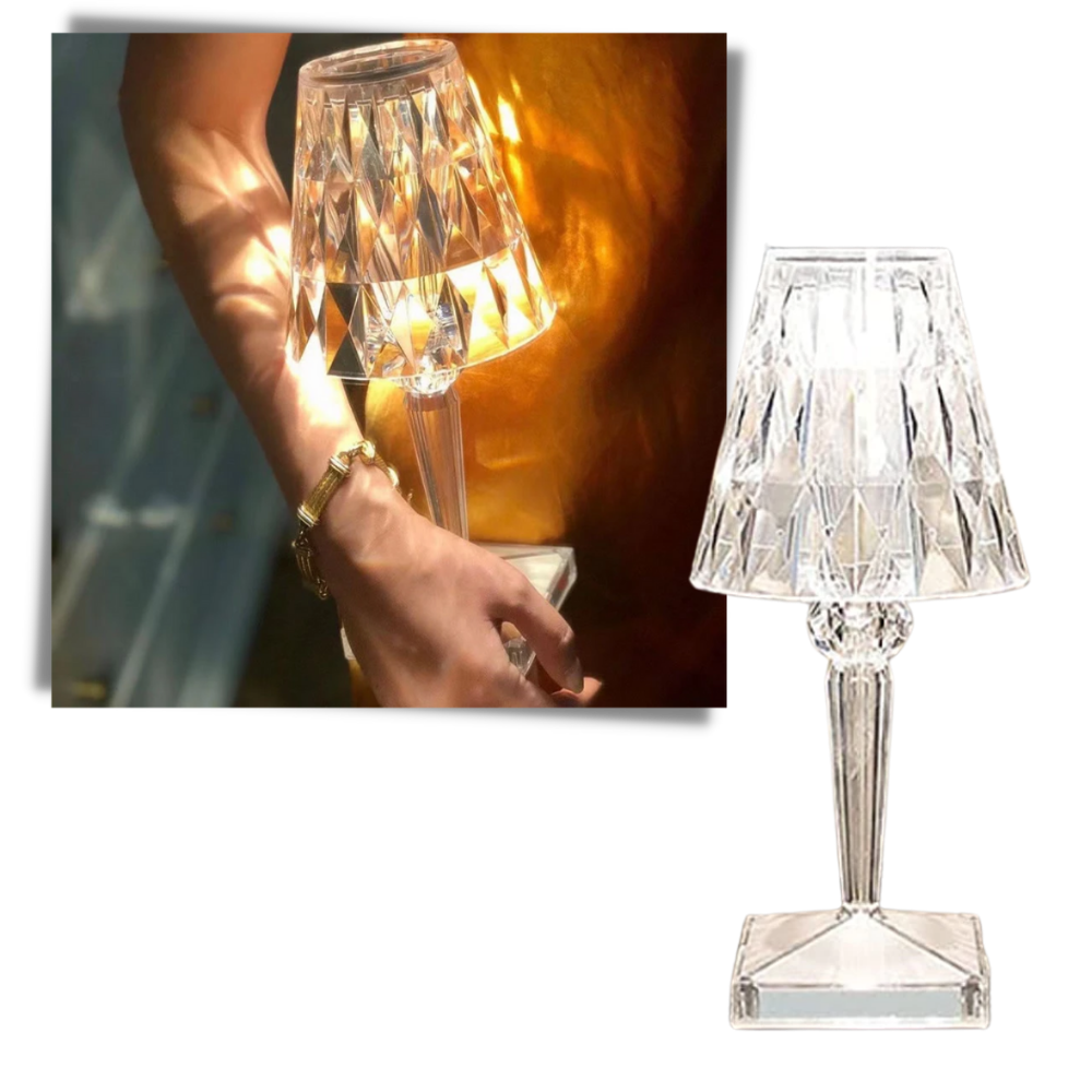 Skrivebordslampe i akrylkrystall