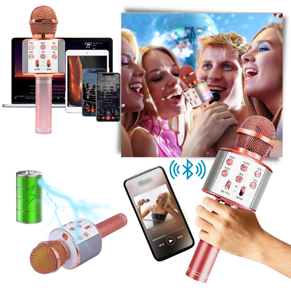 Trådløs Bluetooth karaoke mikrofon