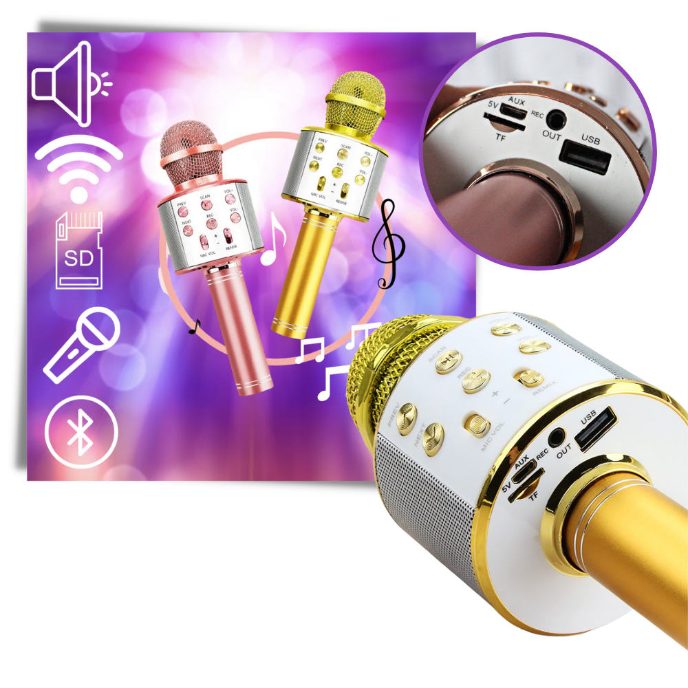 Trådløs Bluetooth karaoke mikrofon