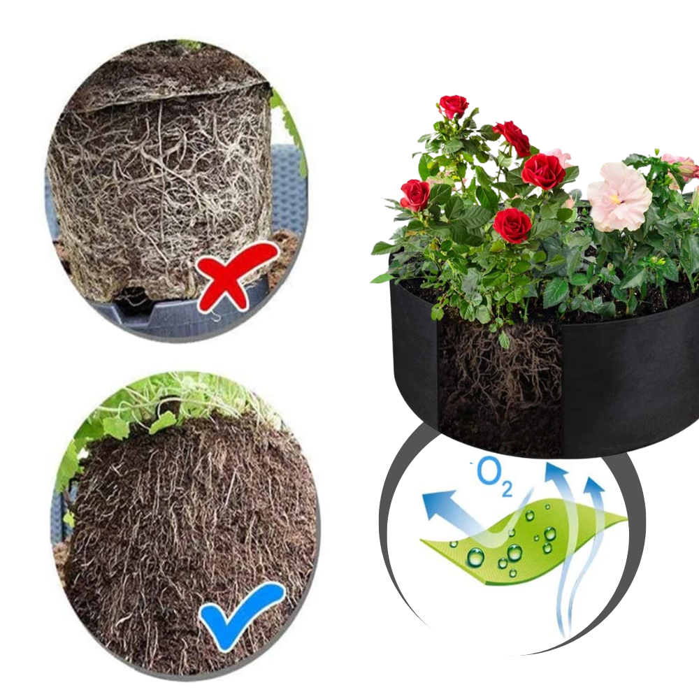 Hevet filt planteskolepotte for planter