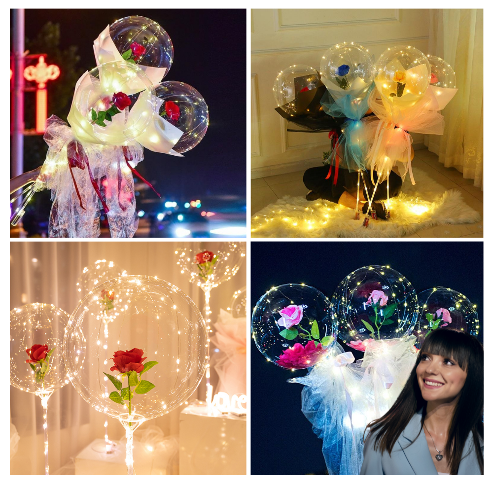 Vakker Rose LED-ballong