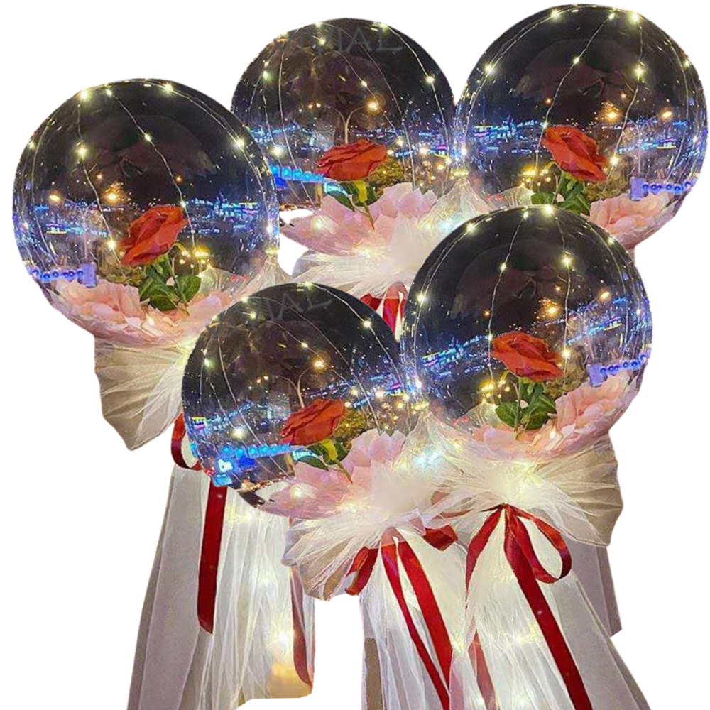 Vakker Rose LED-ballong