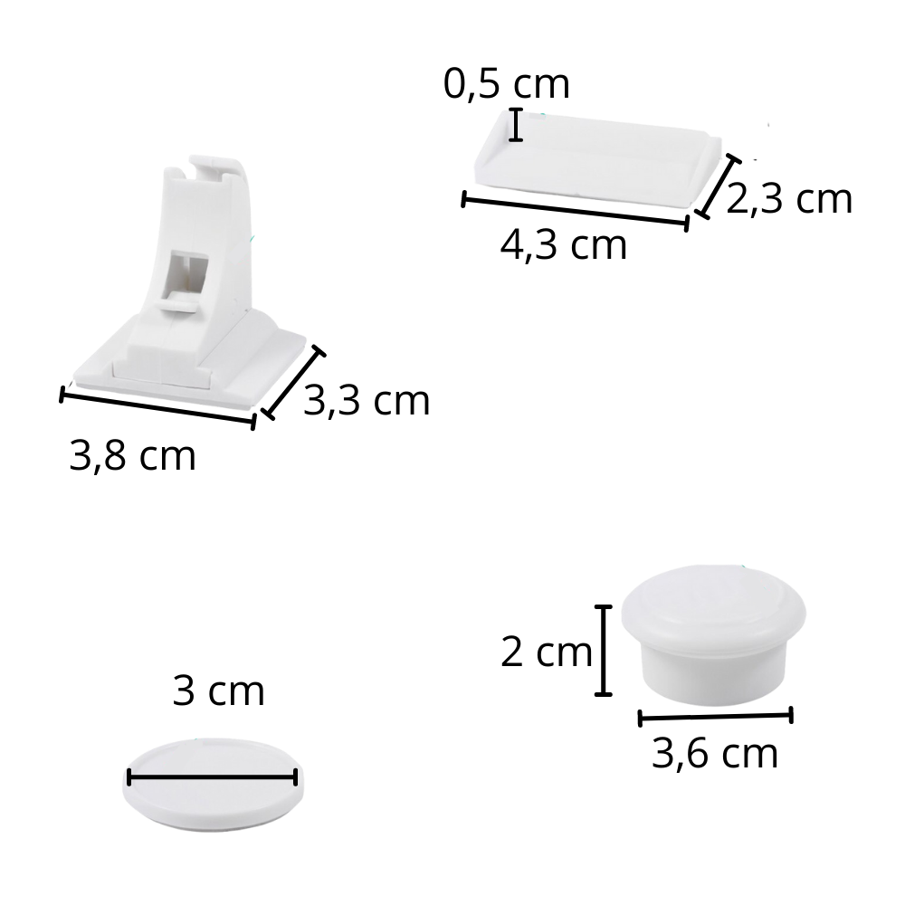 Pakke med 4 magnetiske skaplåser for barn