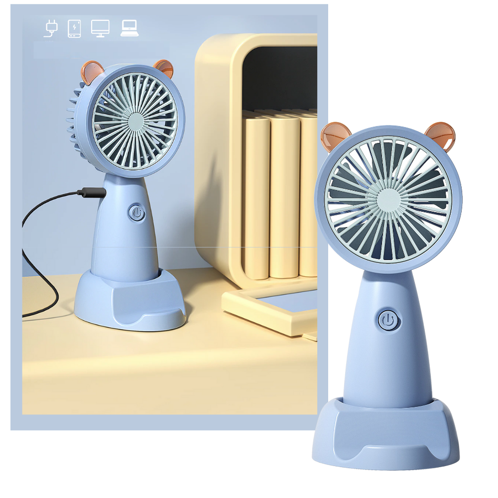 Mini USB-vifte med telefonholder